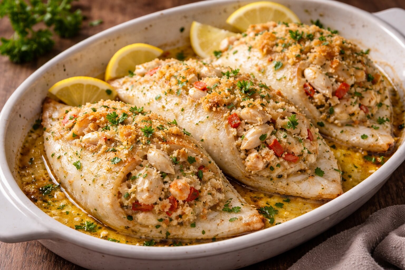 Crab-Stuffed Flounder